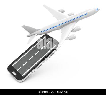 Das weiße Flugzeug Stockfoto