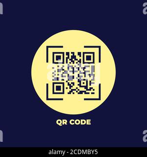 QR-Code-Symbol in trendigen flachen Stil isoliert auf weißem Hintergrund. Symbol für Ihr Website-Design, Logo, App, UI. Vektorgrafik, EPS. Stock Vektor