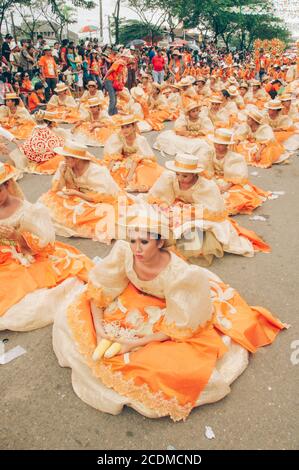 Parade des sinulog Festivals in cebu philippinen Stockfoto