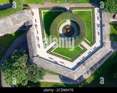 Burggarten in der unteren Bastion, Luftaufnahme, Kaiserburg, Nürnberg, Nürnberg, Mittelfranken, Franken, Bayern, Deutschland Stockfoto