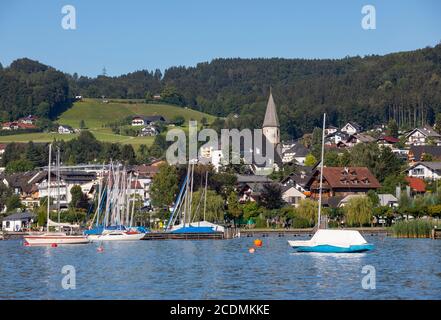 Marina, Altmünster, Traun See, Salzkammergut, Oberösterreich, Österreich Stockfoto