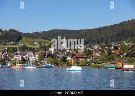 Marina, Altmünster, Traun See, Salzkammergut, Oberösterreich, Österreich Stockfoto