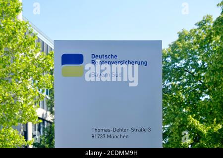 Deutsche Rentenversicherung Bayern Sued, Logo und Firmenzeichen Neuperlach, München, Bayern, Deutschland Stockfoto