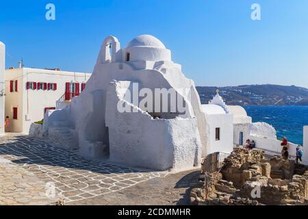 Panagia Paraportian Kapelle, Mykonos Stadt, Mykonos, Kykladen Inseln, Griechenland Stockfoto