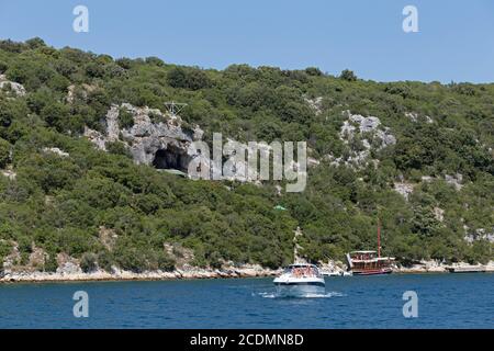 Romualdo Höhle, Limski Kanal, Istrien, Kroatien Stockfoto