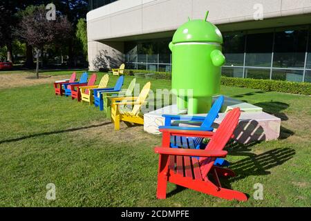 Der Googleplex Campus am weltweiten Hauptsitz in Silicon Valley, Mountain View CA Stockfoto