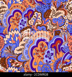 Organisches Nahtloses Muster mit originalen Pflanzenelementen. Florale nahtlose Hintergrund. Stock Vektor