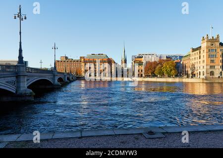 Vasabron, S:ta Clara Kyrka, Rosenbad, Stockholm Stockfoto