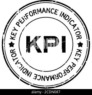 Grunge black KPI Word (Abkürzung Key Performance Indicator) Runder Stempel mit Gummidichtung auf weißem Hintergrund Stock Vektor