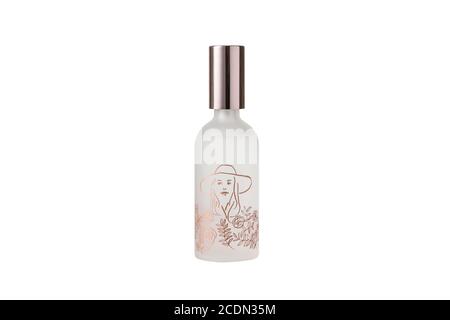 Kosmetische Flasche isoliert auf weißem Hintergrund mit Beschneidungspfad Stockfoto