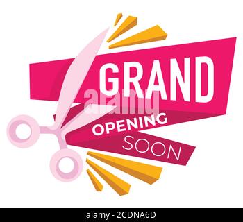 Eröffnung bald Ankündigung eines neuen Shops oder Stores Stock Vektor