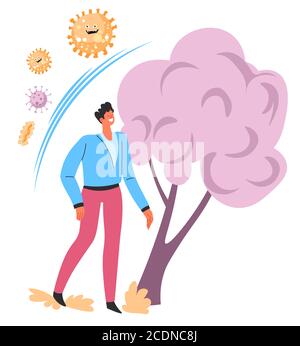 Stärkung des Immunsystems durch die Zeit an der frischen Luft Stock Vektor