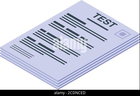 Fahrschule Test-Symbol, isometrischer Stil Stock Vektor