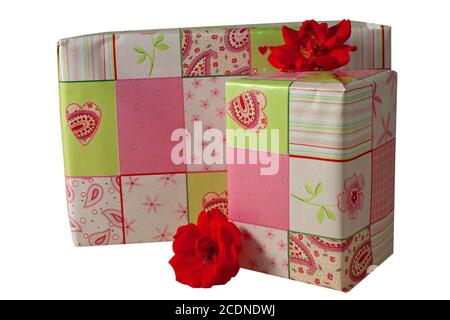 Geschenke in rosa Geschenkpapier verpackt - 3 Stockfoto