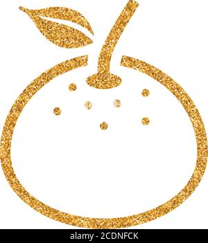 Orangefarbenes Symbol in goldener Glitzer-Textur. Glitzern Luxus Stil Vektor Illustration. Stock Vektor