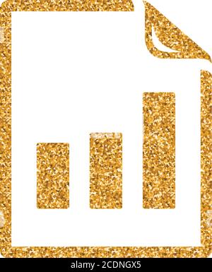 Balkendiagramm-Symbol in Gold Glitter Textur. Glitzern Luxus Stil Vektor Illustration. Stock Vektor