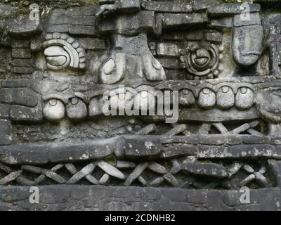 Geisterfigur in der Maya-Stätte Caracol in Belize, Mittelamerika Stockfoto