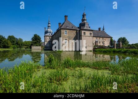 D-Dorsten, D-Dorsten-Lembeck, Lippe, Ruhrgebiet, Naturpark hohe Mark Westmünsterland, Münsterland, Westfalen, Nordrhein-Westfalen, NRW, Schloss Lembeck, Wasserschloss, Barock, Schlosspark, Barockgärten, englischer Landschaftsgarten, Graben Stockfoto