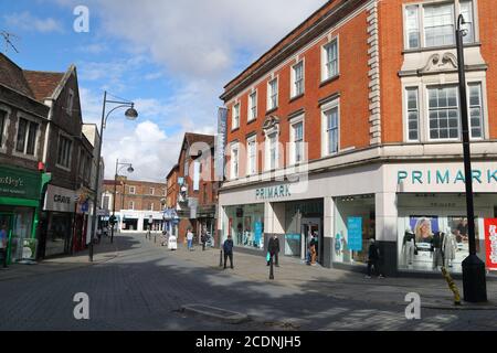 Oxford Street im Zentrum von High Wycombe, Großbritannien Stockfoto