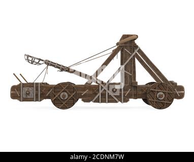 Roman Catapult Isoliert Stockfoto