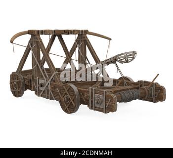 Roman Catapult Isoliert Stockfoto