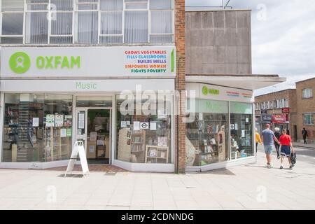 Oxfam Music Charity Shop in Southampton, Hampshire in Großbritannien, aufgenommen am 10. Juli 2020 Stockfoto