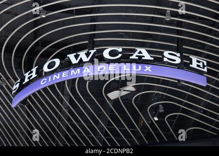 Das Showcase Cinema De Lux Schild am Westquay Einkaufszentrum in Großbritannien, aufgenommen am 10. Juli 2020 Stockfoto