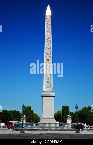 Der Luxor Obelisk am Place de la Concorde in Paris, Frankreich Stockfoto