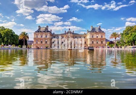 Das Schloss Luxemburg im Jardin du Luxembourg, Paris, Frankreich Stockfoto