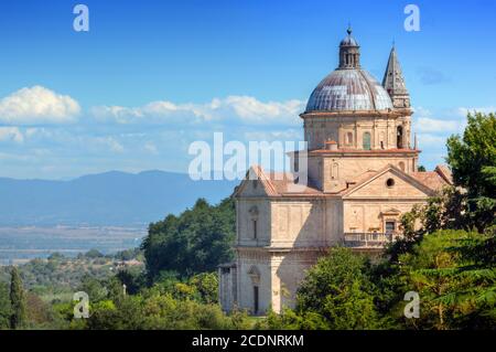 Das Heiligtum von San Biagio in Montepulciano, Toskana, Italien. Stockfoto