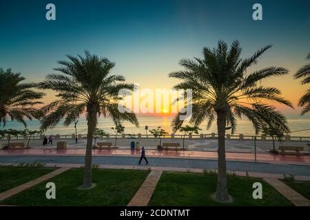 Wundervolle Morgenansicht in Al khobar Corniche - Al-Khobar, Saudi Arabien. Stockfoto