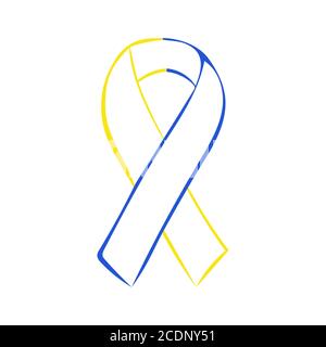 Welt Down-syndrom Tag gelb blau Farbband Stockfoto