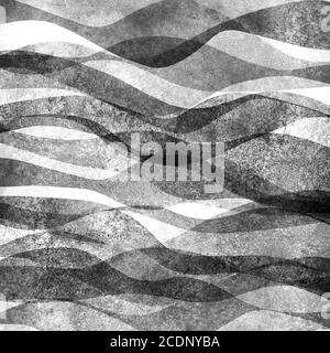 Aquarell Transparent Welle Grunge monochromen schwarzen Hintergrund. Aquarell handbemalte Wellen Illustration. Banner Rahmen Hintergrund Splash desi Stockfoto