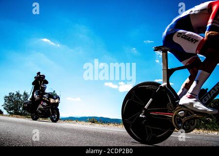 2016 Tour De France Etappe 13 Bourg-Saint-Andéol nach La Caverne du Pont-d'Arc. Individuelle Zeitprüfung. Stockfoto