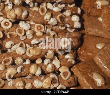 Lebkuchen mit Nüssen aus Aachen genannt Aachener Printen Stockfoto