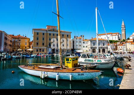 Blick auf Piran, Slowenien Stockfoto