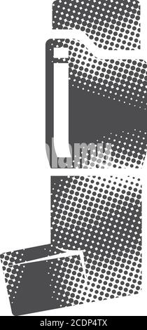 Asthmainhalator-Symbol im Halbtonstil. Schwarz-Weiß-Vektorgrafik. Stock Vektor