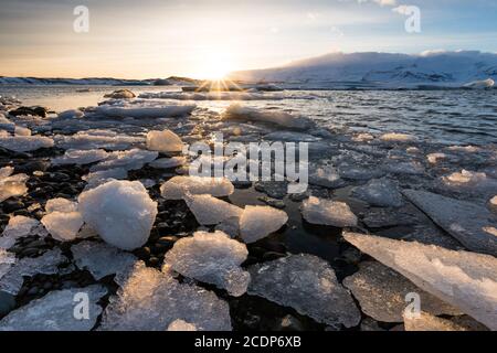 Eisschollen in der Gletscherlagune Joekulsarlon Stockfoto