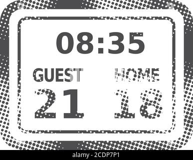 Scoreboard-Symbol im Halbtonstil. Schwarz-Weiß-Vektorgrafik. Stock Vektor