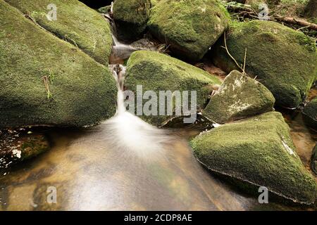 Bergfluss am Fuße des Brockens in der Nationalpark Harz Stockfoto