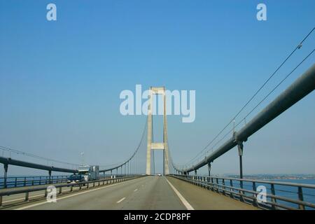 Auf der Großen Belt Brücke Dänemark Stockfoto