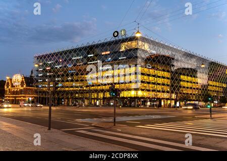 Das Haus der Industrie Industriens Hus am H.C. Andersens Boulevard in der abenddämmerung, Kopenhagen, Dänemark, Europa Industriens Hus, Heimat der Stockfoto