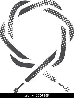 Fahrradkabel-Symbol im Halbton-Stil. Schwarz-Weiß-Vektorgrafik. Stock Vektor