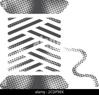 YARN-Symbol im Halbtonstil. Schwarz-Weiß-Vektorgrafik. Stock Vektor