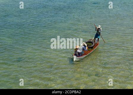 Indonesien, Bali, Nusa Lembongan Insel. Alga Anbau Stockfoto