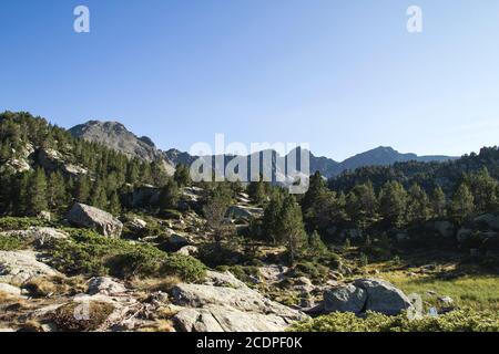 Berglandschaft in den Pyrenäen Stockfoto