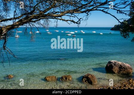 Portinho da Arrábida Strand in der Nähe von Setúbal, Portugal, Europa Stockfoto