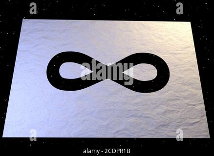 Infinity-Schild mit Universum Sterne 3d illustration Stockfoto