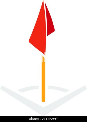Flag-Symbol Für Die Fußball-Ecke. Flaches Farbdesign. Vektorgrafik. Stock Vektor