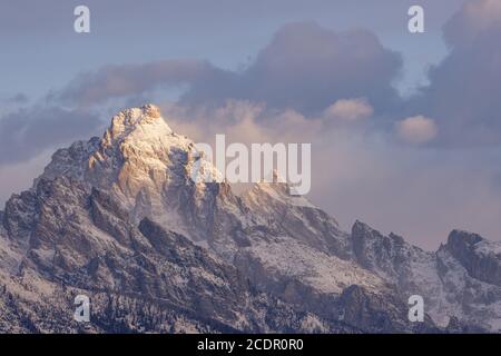 Malerische Winterlandschaft in den Tetons Stockfoto